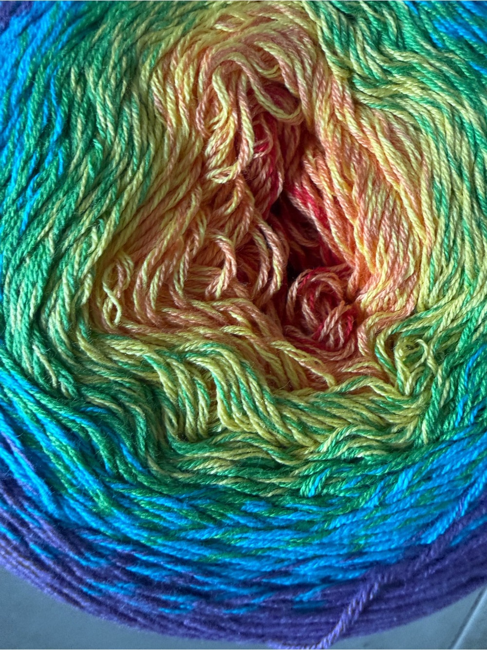 YarnArt FLOWERS Purple/Green/Yellow Yarn Cake - Picture 8 of 8